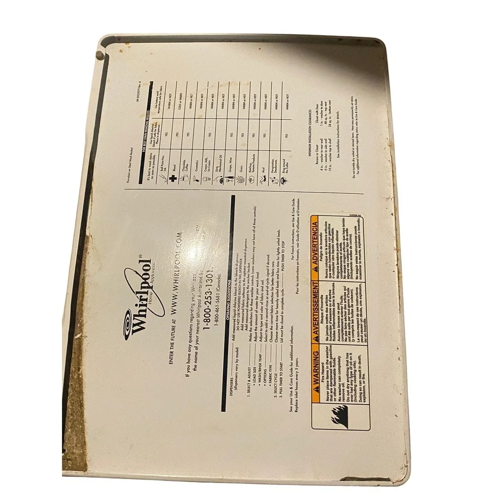OEM‎ Whirlpool Ultimate Care II Top Load Washer Lid White Replacement OEM